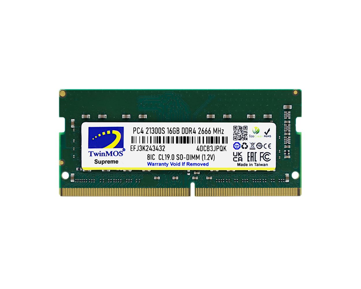 TWINMOS DDR4 16GB 2666MHz CL19 Notebook Ram