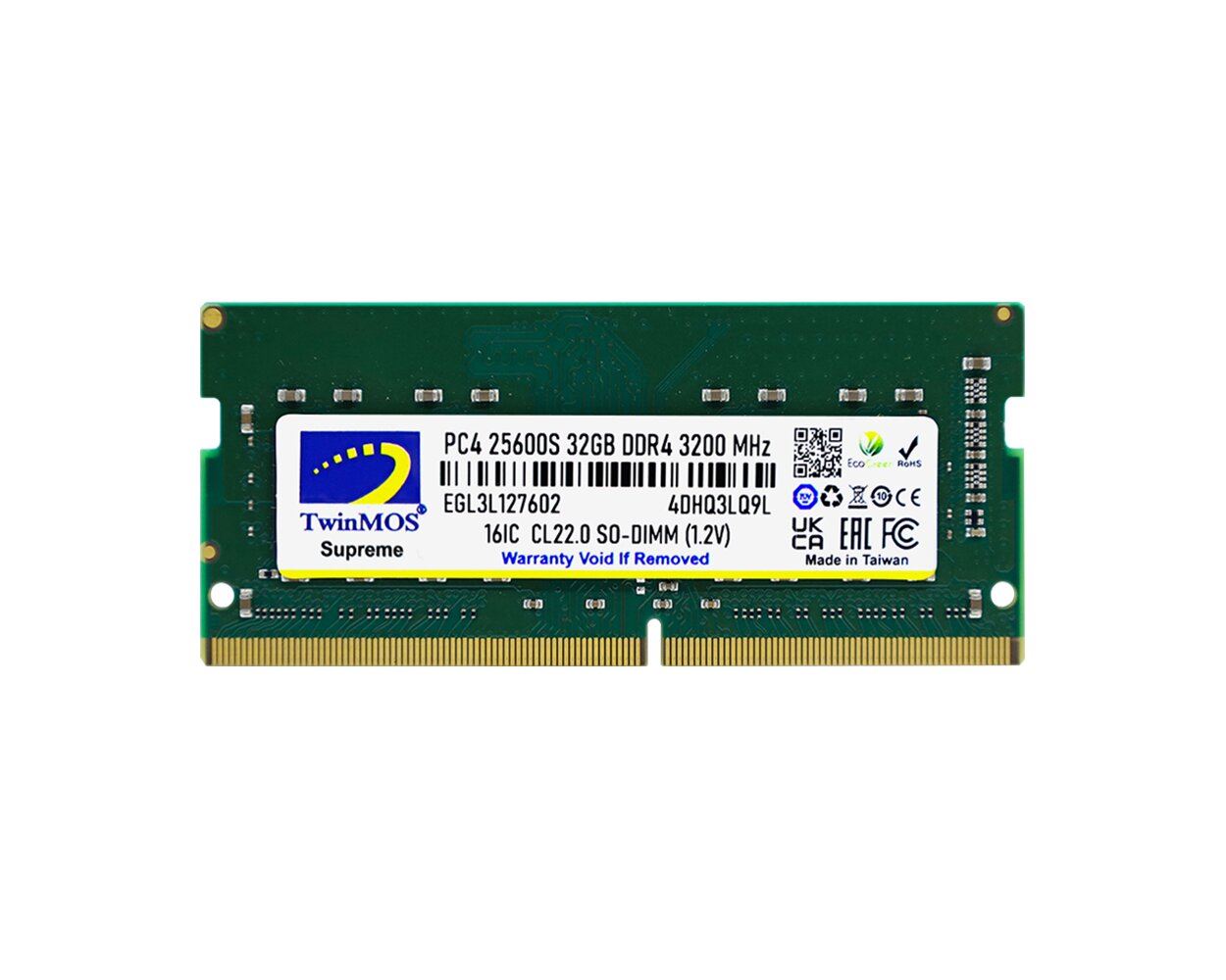 TWINMOS DDR4 32GB 3200MHz CL22 Notebook Ram