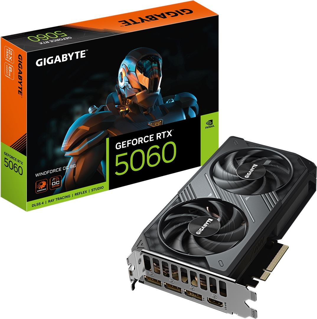 GIGABYTE GİGABYTE RTX 5060 WİNDFORCE OC 8G GV-N5060WF2OC-8GD 128 BİT GDDR7 8 GB