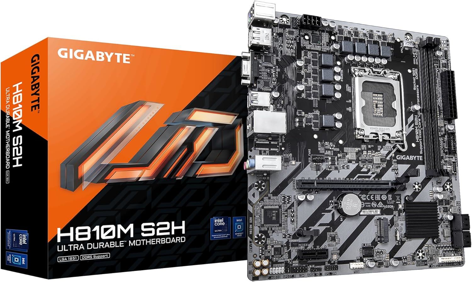 GIGABYTE H810M-S2H 6400MHz OC DDR5 LGA1851 M.2 HDMI DisplayPort MicroATX Anakart
