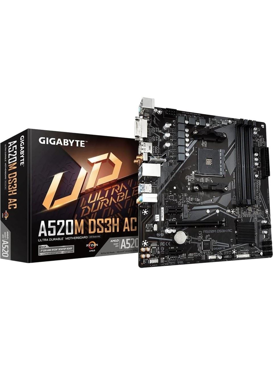 GIGABYTE MAB AMD A520 AM4 DDR4 4733MHZ DVI WIFI
