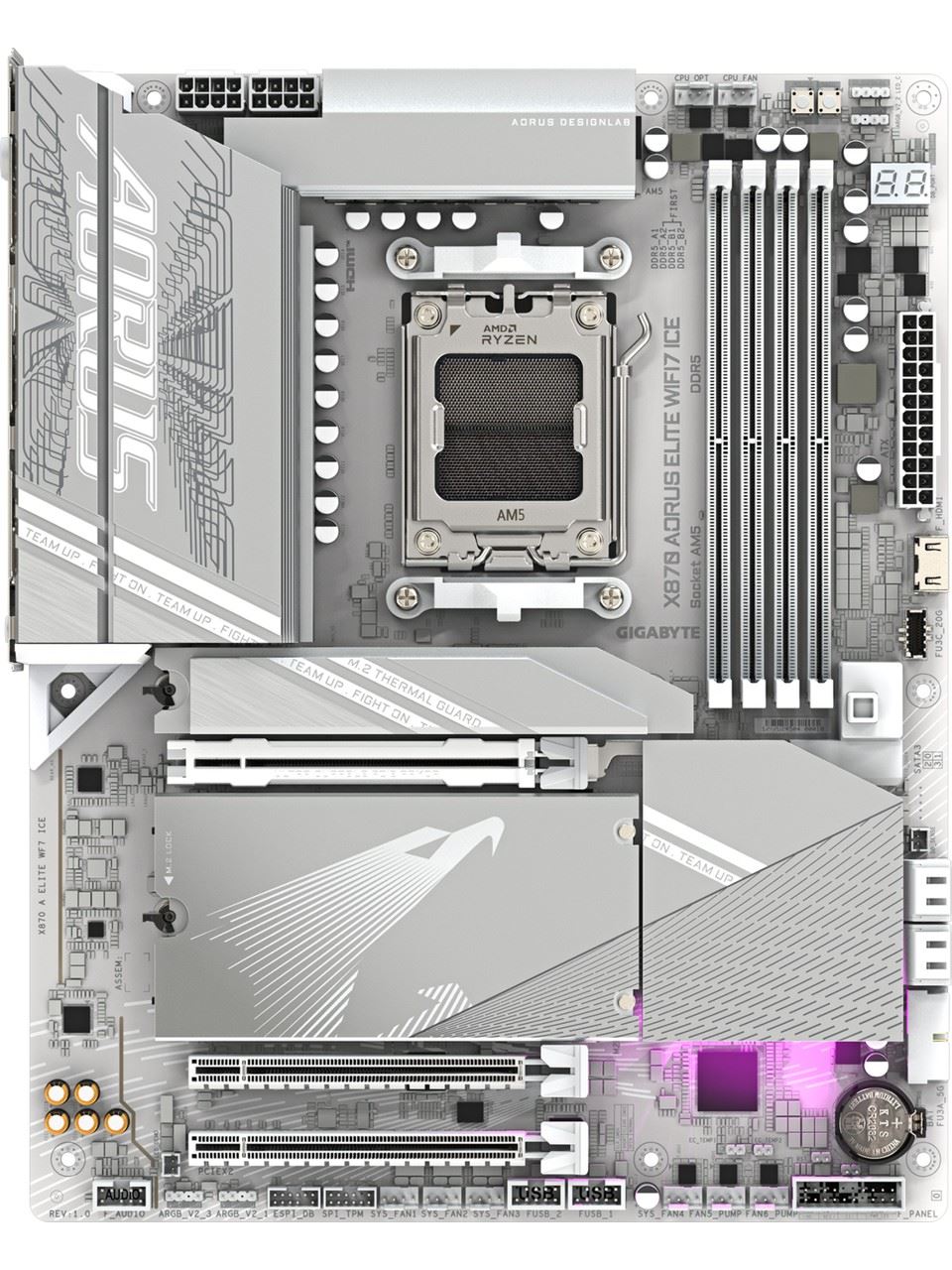 GIGABYTE X870 AORUS ELITE WIFI7 ICE 8200MHz OC DDR5 AM5 M.2 HDMI DP ATX Anakart