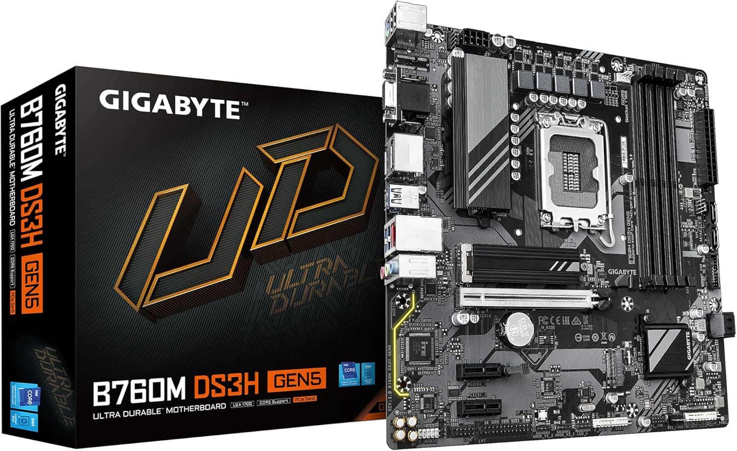 GIGABYTE MAB B760M DS3H GEN5 7600MHz OC DDR5 LGA1700 DP-HDMI MicroATX ANAKART