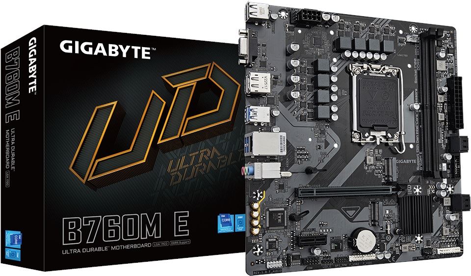 GIGABYTE B760M-E 7200MHz OC DDR5 LGA1700 M.2 HDMI DisplayPort MicroATX Anakart