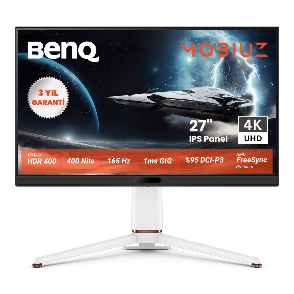BENQ Mobiuz 27" IPS 4K 165Hz 1ms HDMI 2xHDMI DP USB-C FreeSync Oyun Monitörü