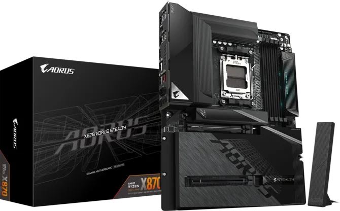 GIGABYTE X870-A-STEALTH 8200MHz OC DDR5 AM5 M.2 HDMI DisplayPort ATX Anakart