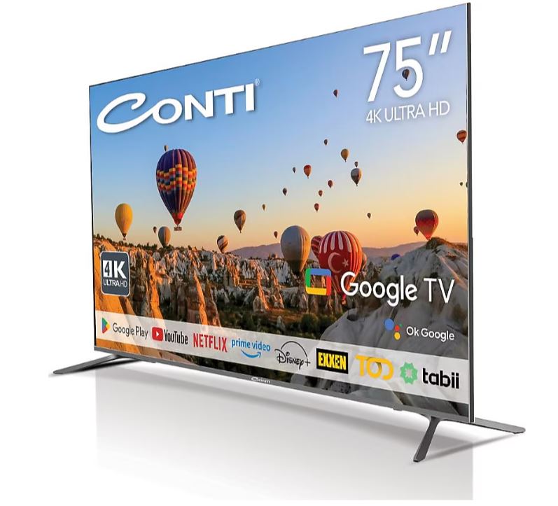 Conti CT75GT300U Frameless 4K Ultra HD 75' 190 Ekran Uydu Alıcılı Google Smart LED TV