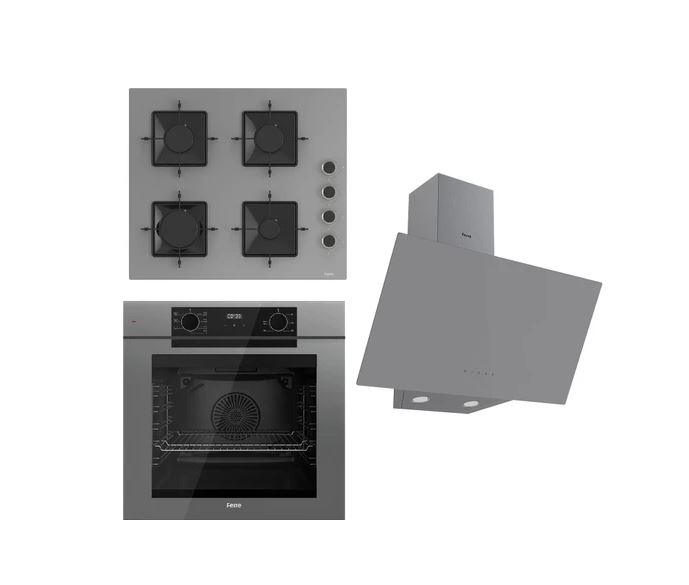 Ferre Fryart Serisi Gri Set (SS208 + QEP63CPR +D079) - Emaye Izgara