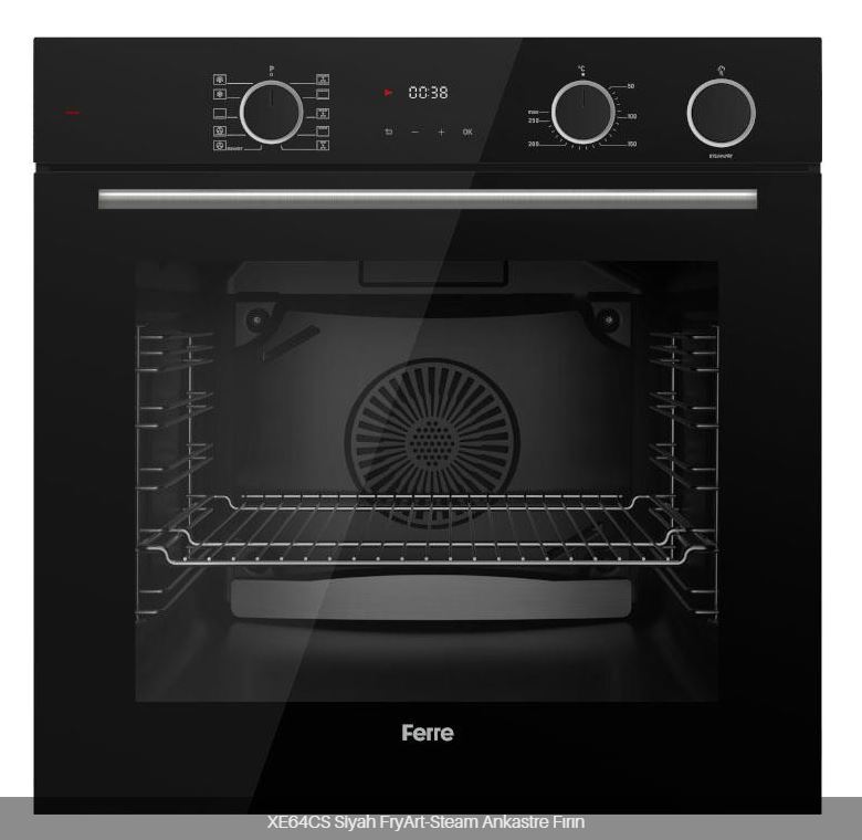 Ferre XE64CS SteamArt FryArt Siyah Ankastre Fırın