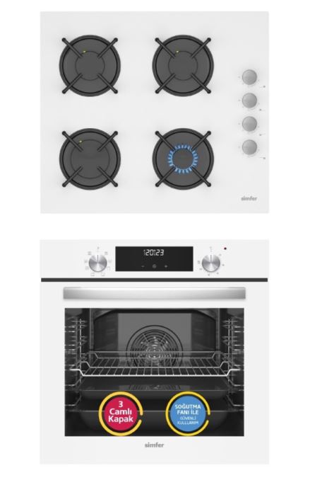 Simfer 0+8 Fonksiyon QS Dijital Beyaz 2'li Ankastre Set (8209 Fırın + 3507 Ocak) - 2