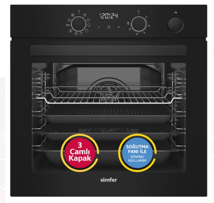 Simfer 8244 0+10 Fonksiyon Steam Master Ankastre Fırın