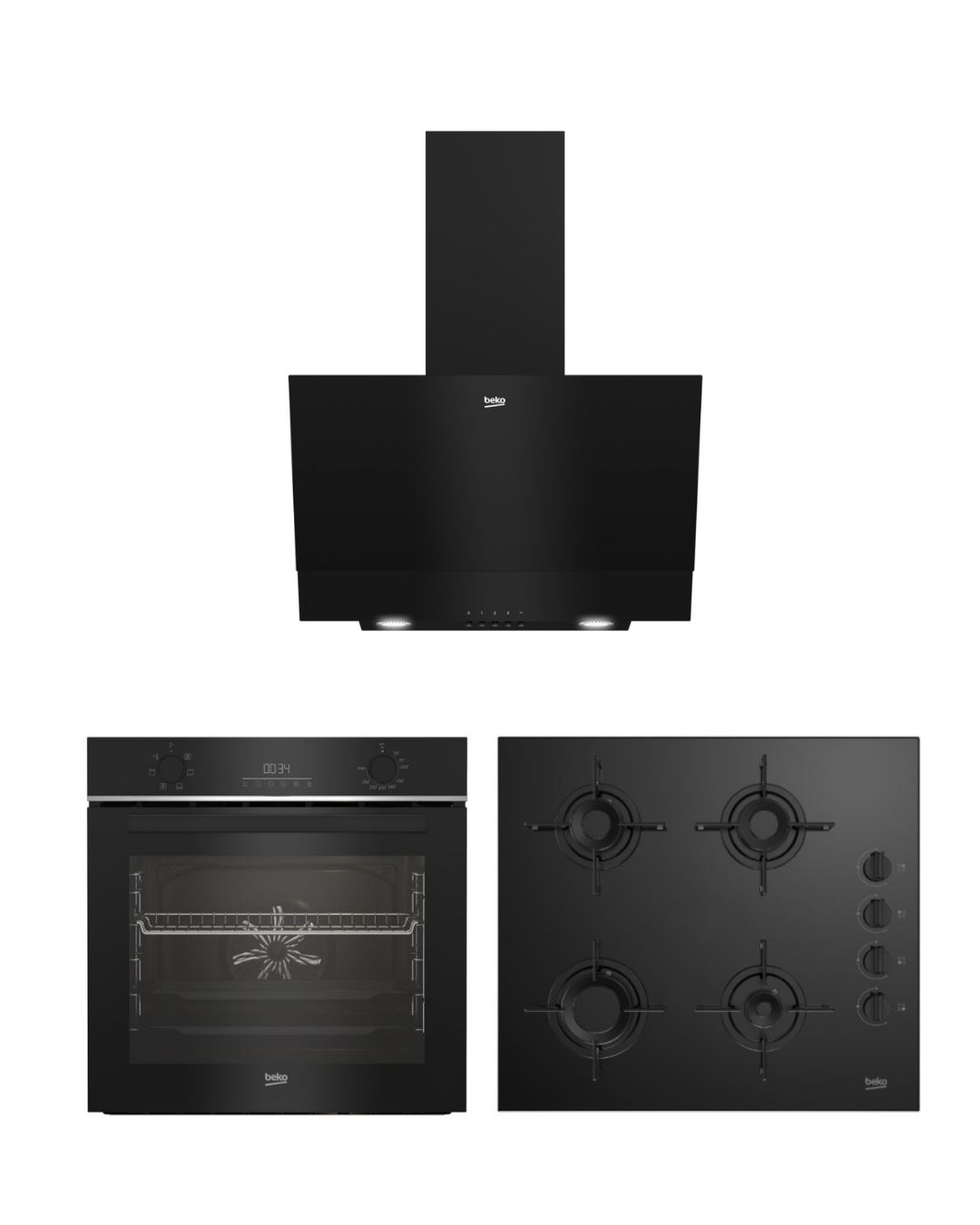 Beko New Black Star Ankastre Set (BFC 330 S - BOCD T 6010 ESR - BDE 6050 S)