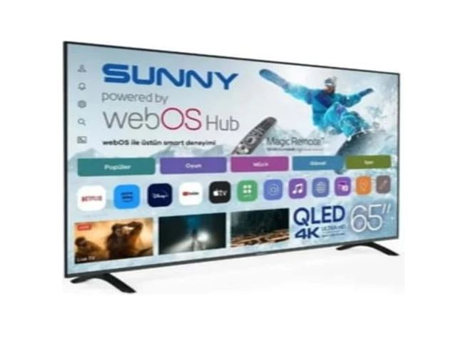 Sunny SN65QUMLN-W02M 4K Ultra HD 65' 165 Ekran Uydu Alıcılı webOS Smart LED TV
