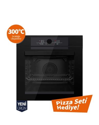 FERRE QEP65CS Pizzart FryArt Siyah Ankastre Fırın