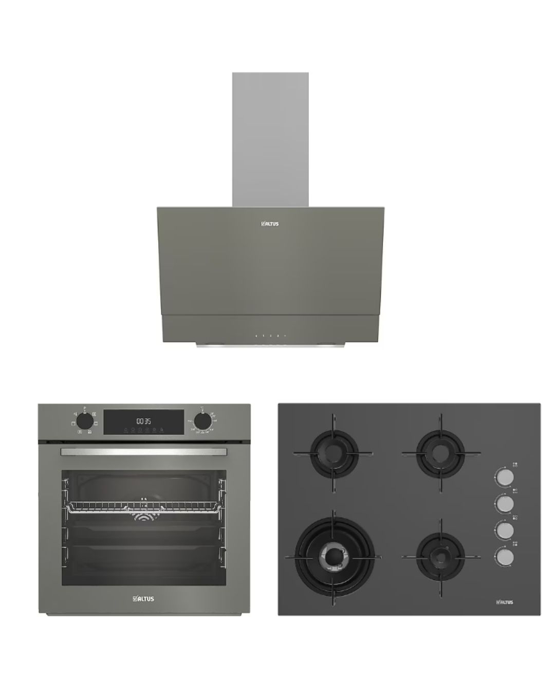 ALTUS ALA 322 G + ALA 189 GG + ALA 510 G Gri Ankastre Set