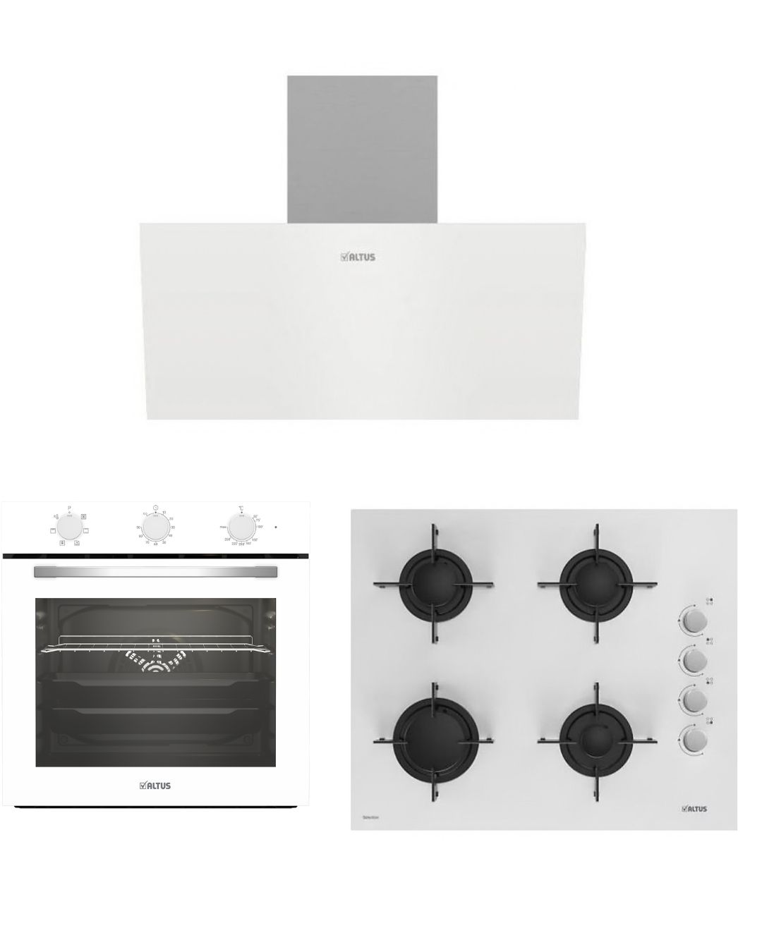 ALTUS ALA 321 W + ALA 159 DHW + ALA 510 W Beyaz Ankastre Set