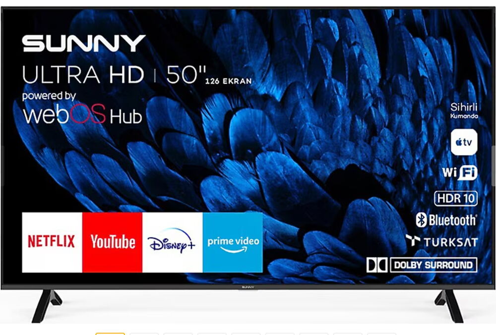 Sunny SN50QMN252 4K Ultra HD 50' 127 Ekran Uydu Alıcılı webOS Smart QLED TV