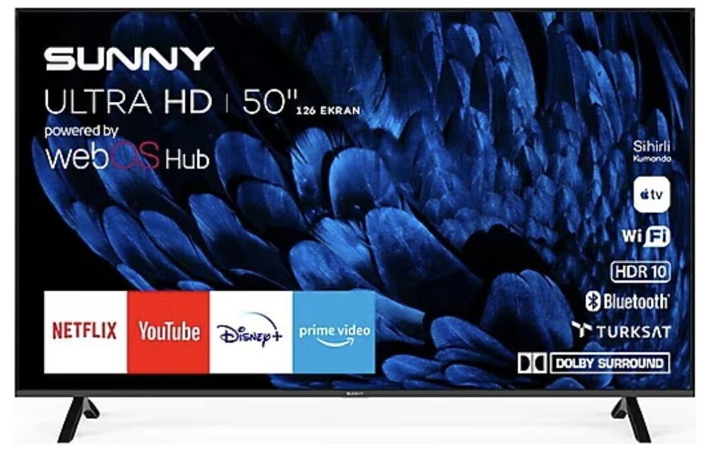 Sunny SN50UPRL-W02M 50'' 127 Ekran Uydu Alıcılı 4K Ultra HD webOS TV