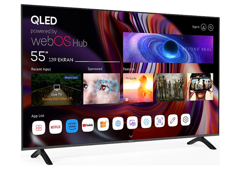 Sunny SN55QMN252 4K Ultra HD 55' 140 Ekran Uydu Alıcılı webOS Smart QLED TV
