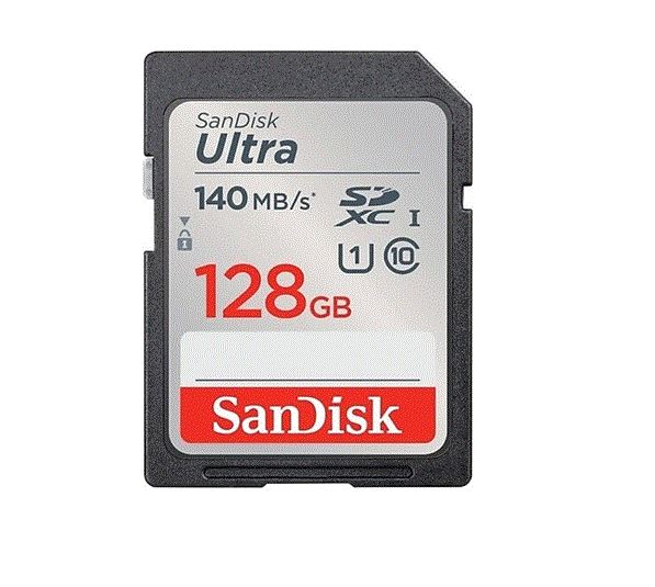 SANDISK Ultra UHS I 128GB SD Card 140MB/s