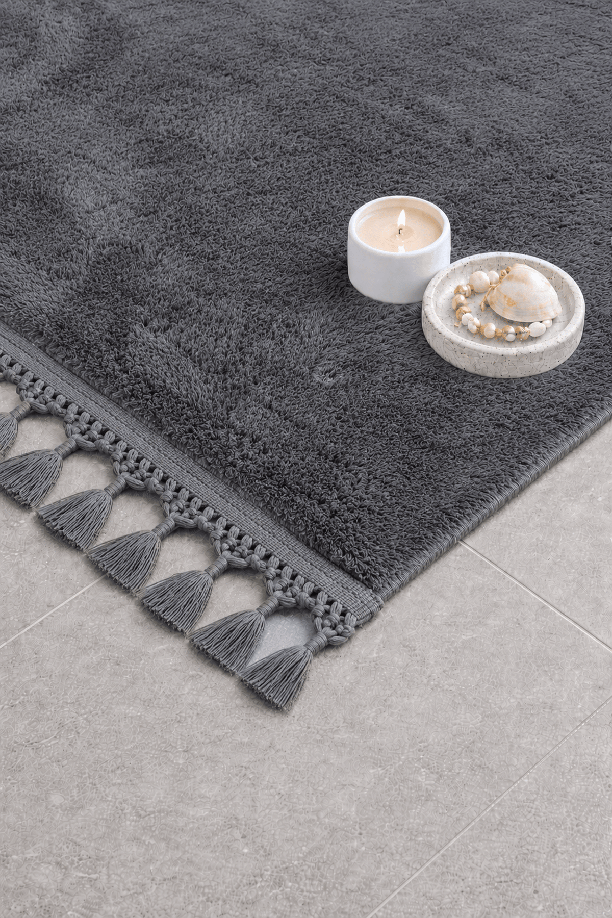 Akrilik Püsküllü Post Yumuşak Tavşan Tüylü Yıkanabilir ve Kaymaz Tabanlı Halı Antre Banyo Koridor view 5