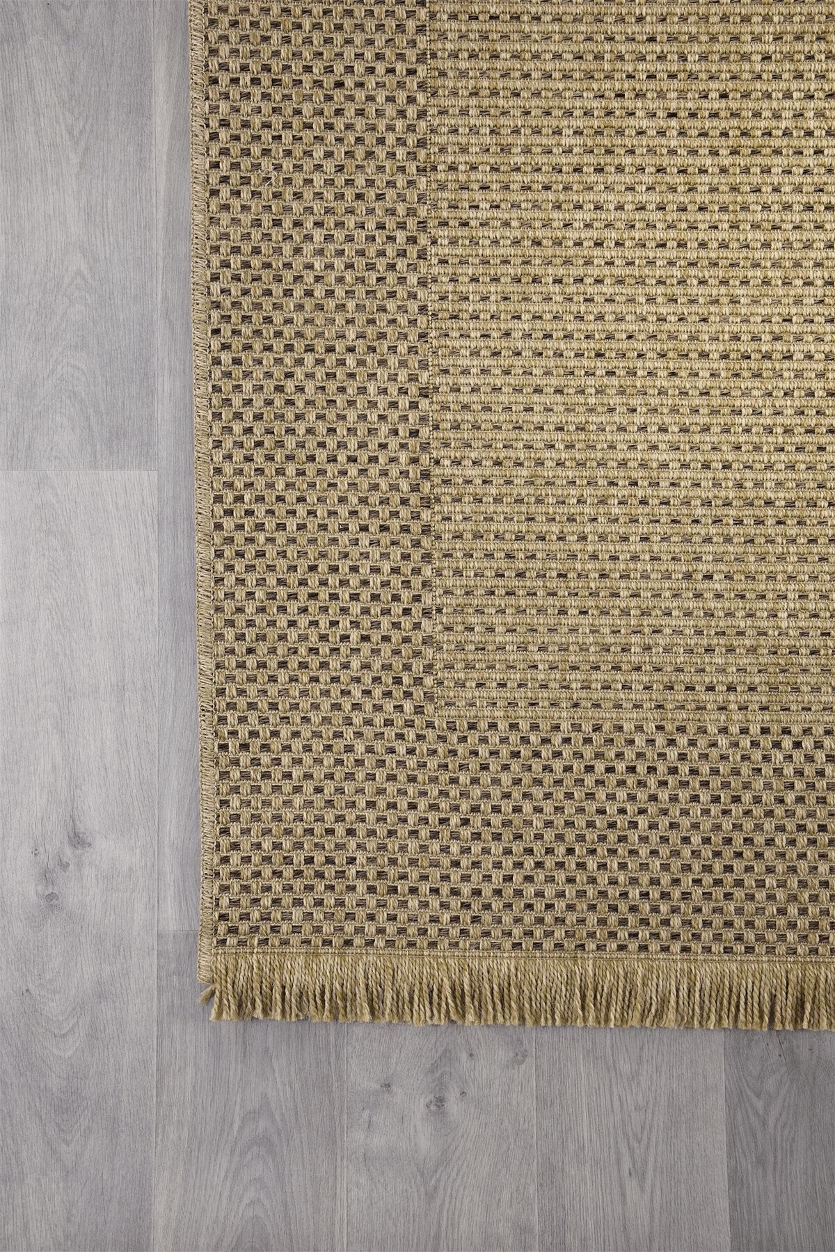 Yıkanabilir Sisal Jüt Dokuma Hasır Halı Kilim Püsküllü Bej Kahve Mutfak Balkon Bahçe Teras view 4