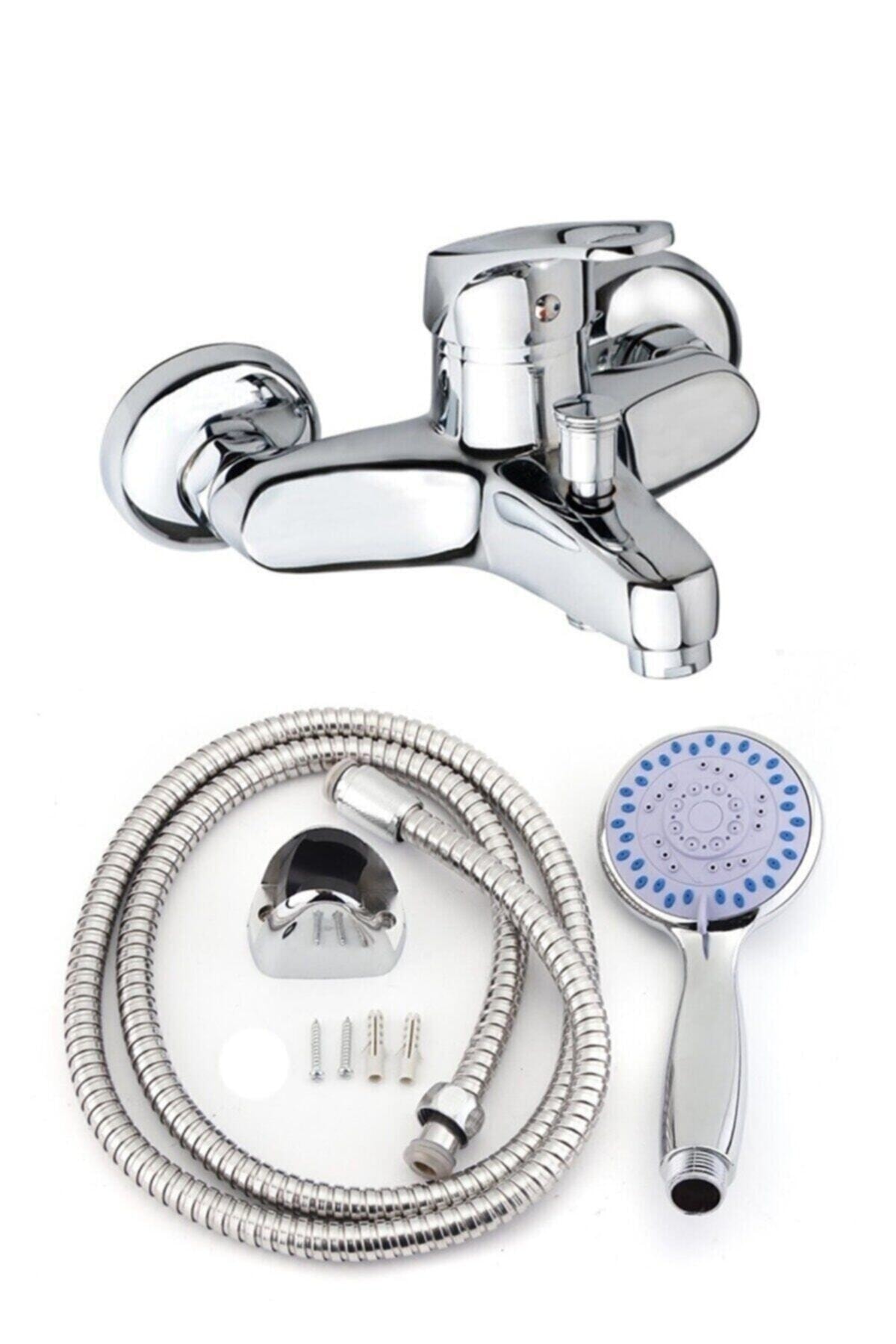 Krom Banyo Bataryası El Duşu Spiral Askı Seti