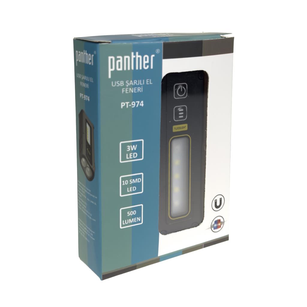 Panther 500 Lümen USB Şarjlı El Feneri PT-974