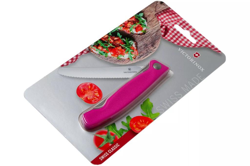 Victorinox 11cm Pembe Katlanabilir Domates Bıçağı 6.7836.F5B