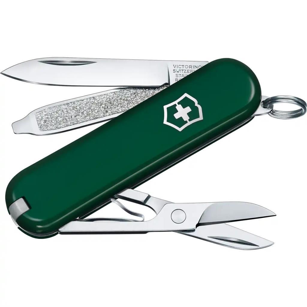 Victorinox Classic SD 0.6223.4 Yeşil İsviçre Çakısı 58mm 7F, Mini İsviçre Çakısı (Kılıflı)