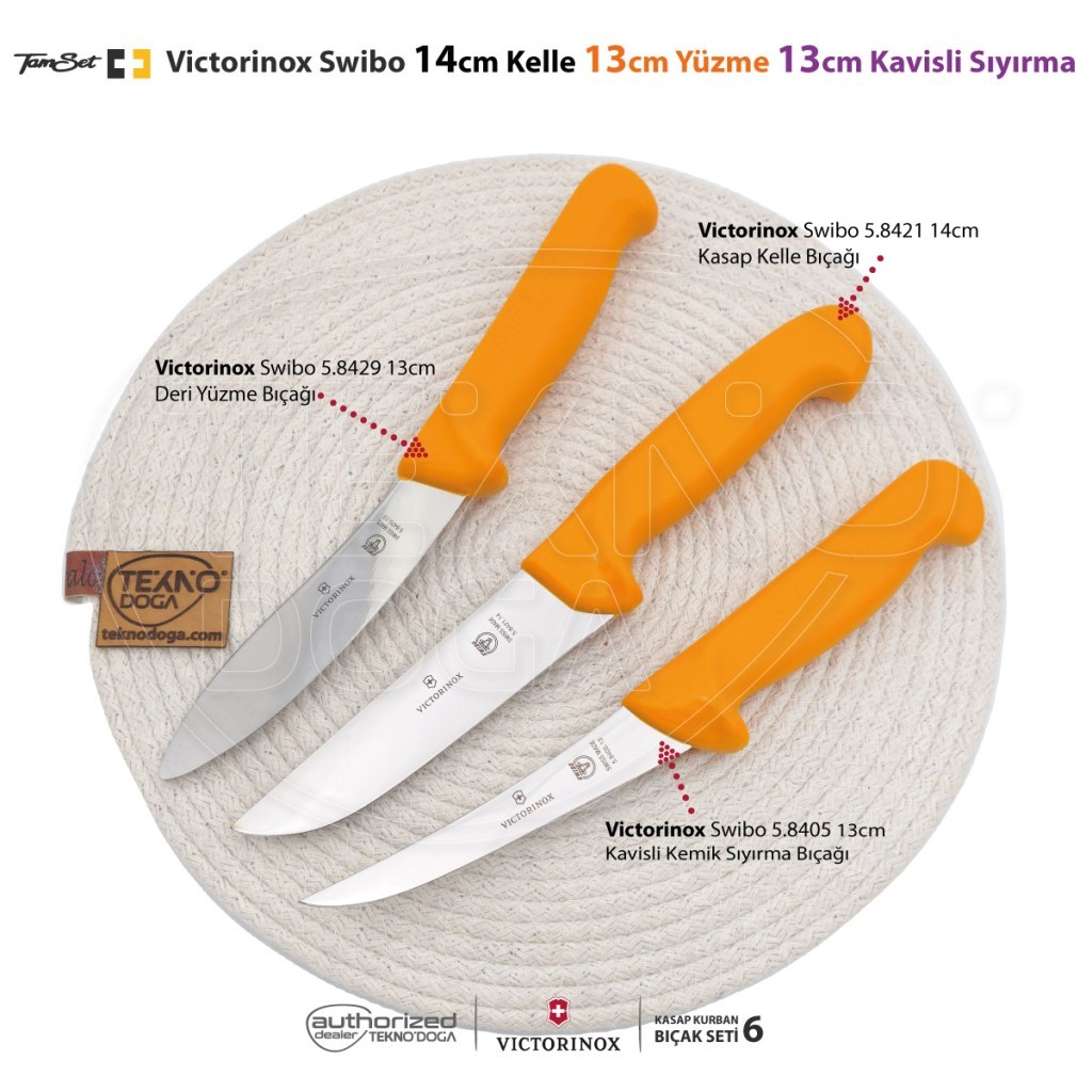 Victorinox Swibo 14cm Kelle Bıçaklı Kurban Seti 6