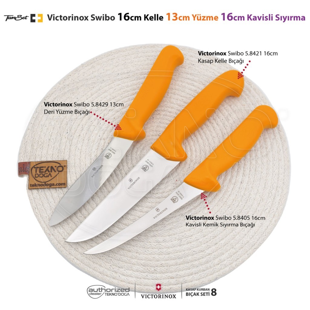 TAMSET Victorinox Swibo 16cm Kelle Bıçaklı Kurban Seti 8