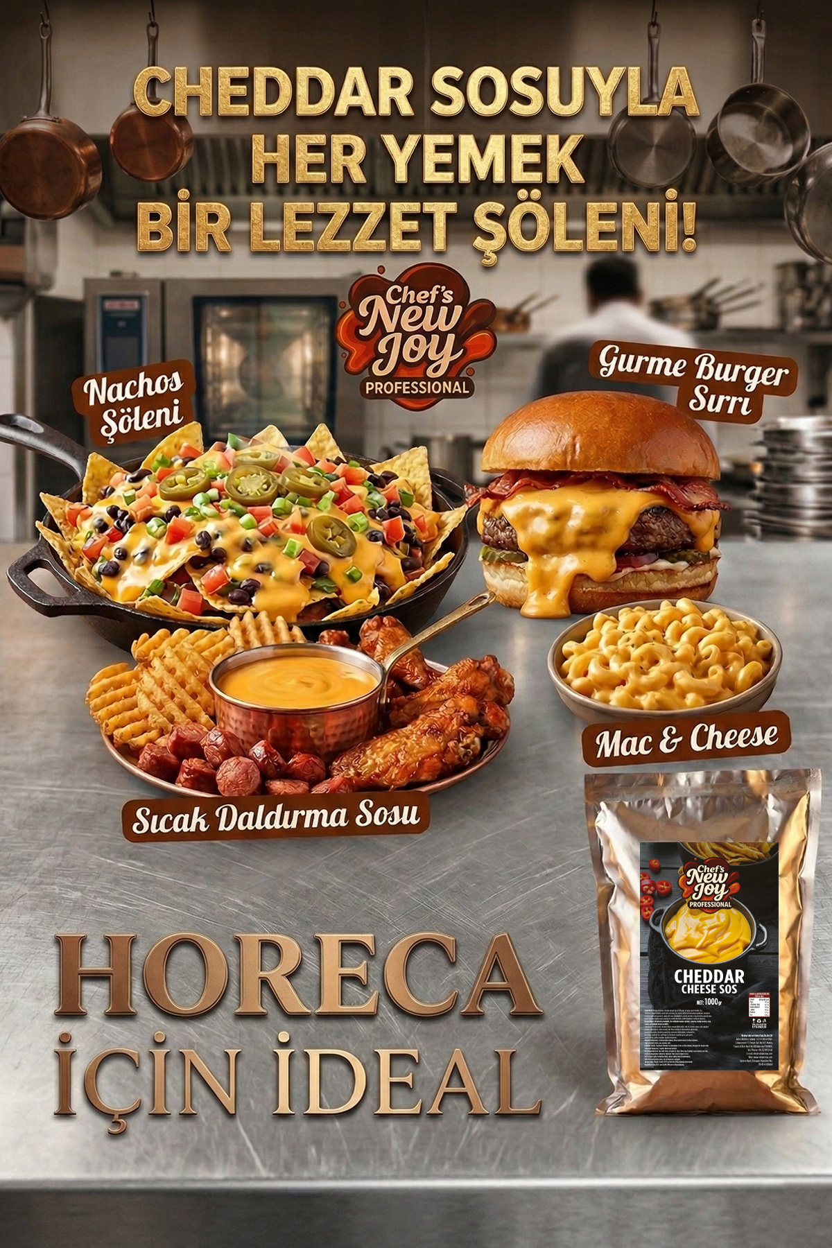 Cheddar Sos 1000 G x 12 Adet - 1 Koli (Koli Bazlı Avantaj Paketi)