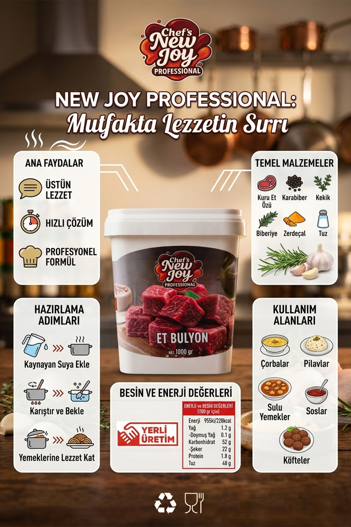 Et Bulyon Toz 1000 gr Et Suyu Toz Bulyon Beef Bouillon