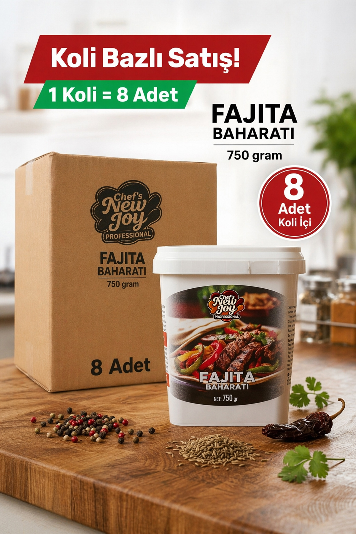 Fajita Baharatı 750 G x 8 Adet - 1 Koli (Koli Bazlı Avantaj Paketi)