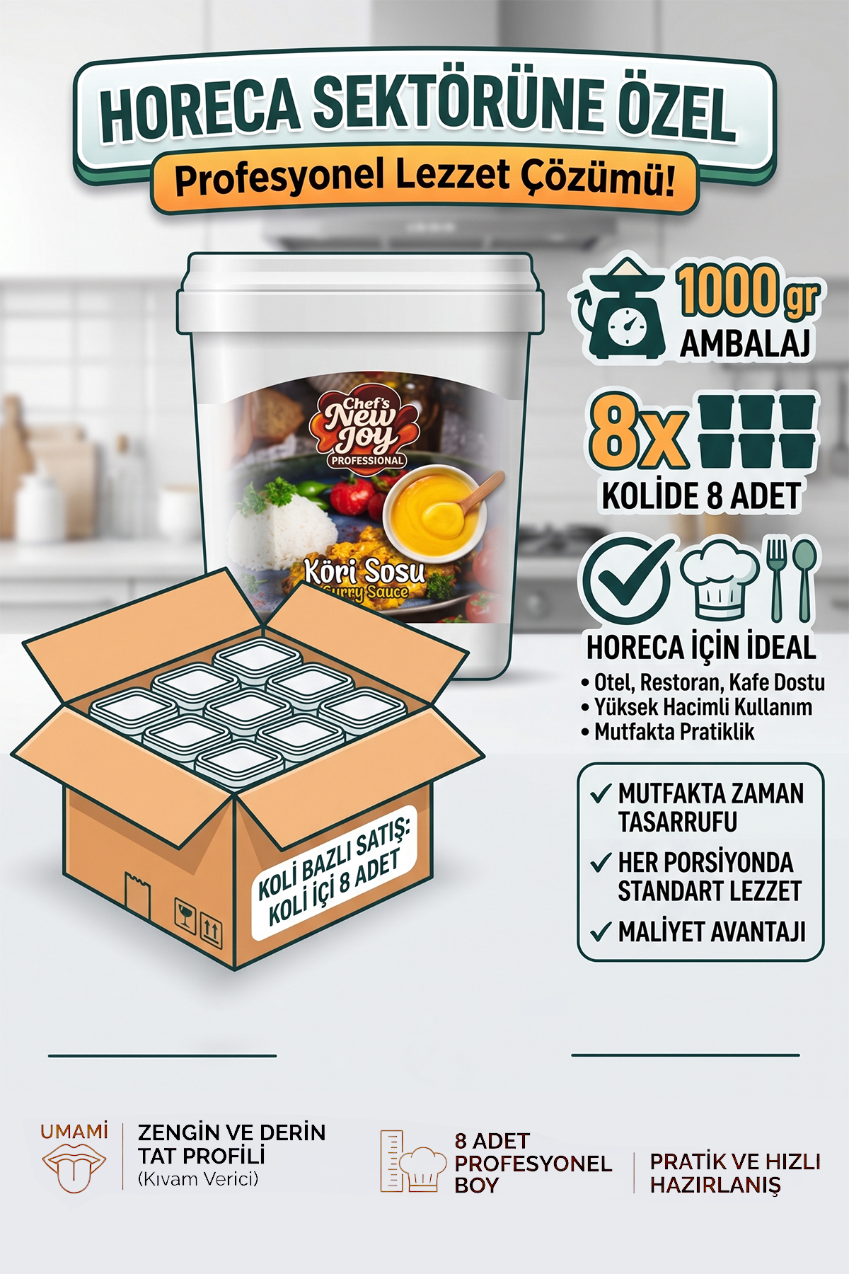 Köri Sosu 1000 G X 8 Adet - 1 Koli (Koli Bazlı Avantaj Paketi)