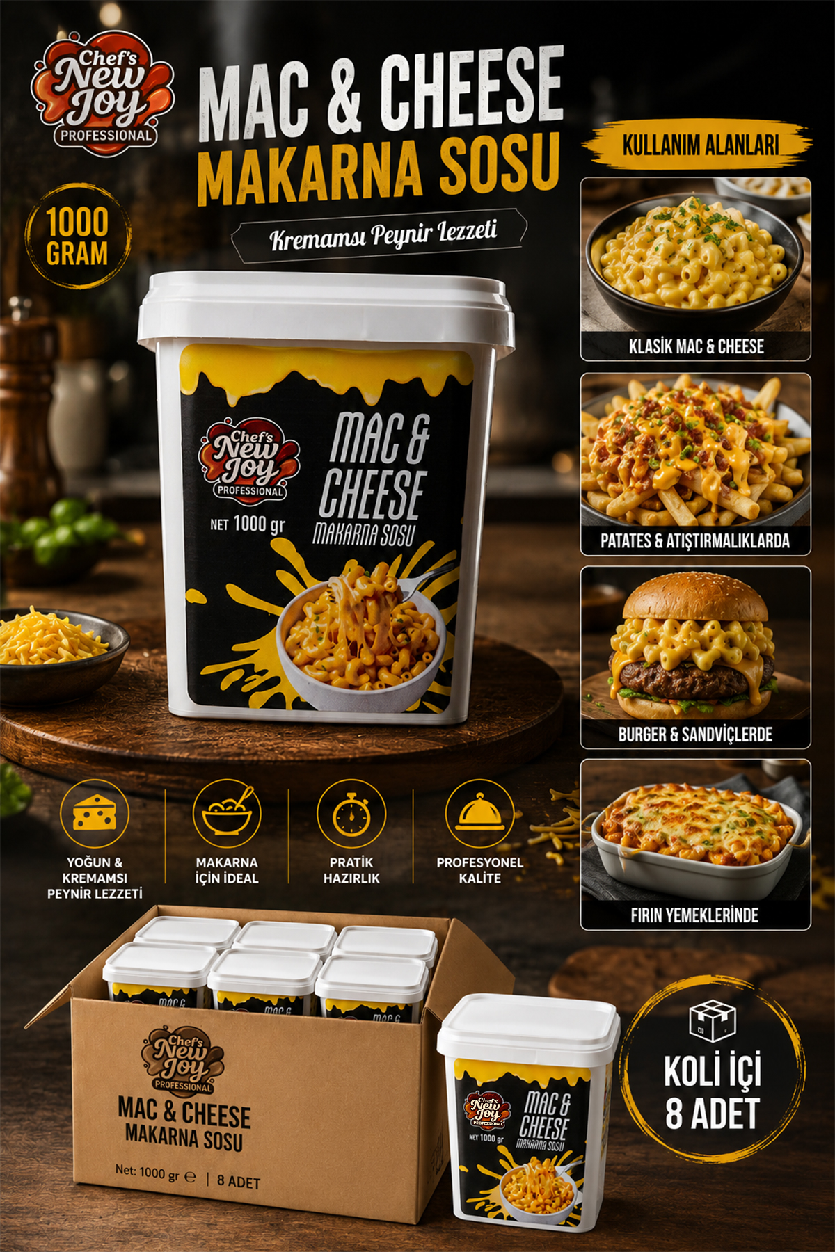 Mac Cheese Sos 1000 G X 8 Adet - 1 Koli (Koli Bazlı Avantaj Paketi)