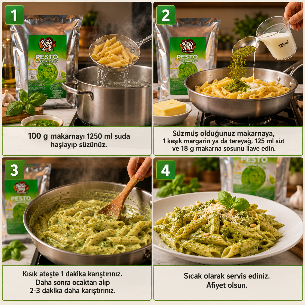 Pesto Makarna Sosu Toz 1000 gr