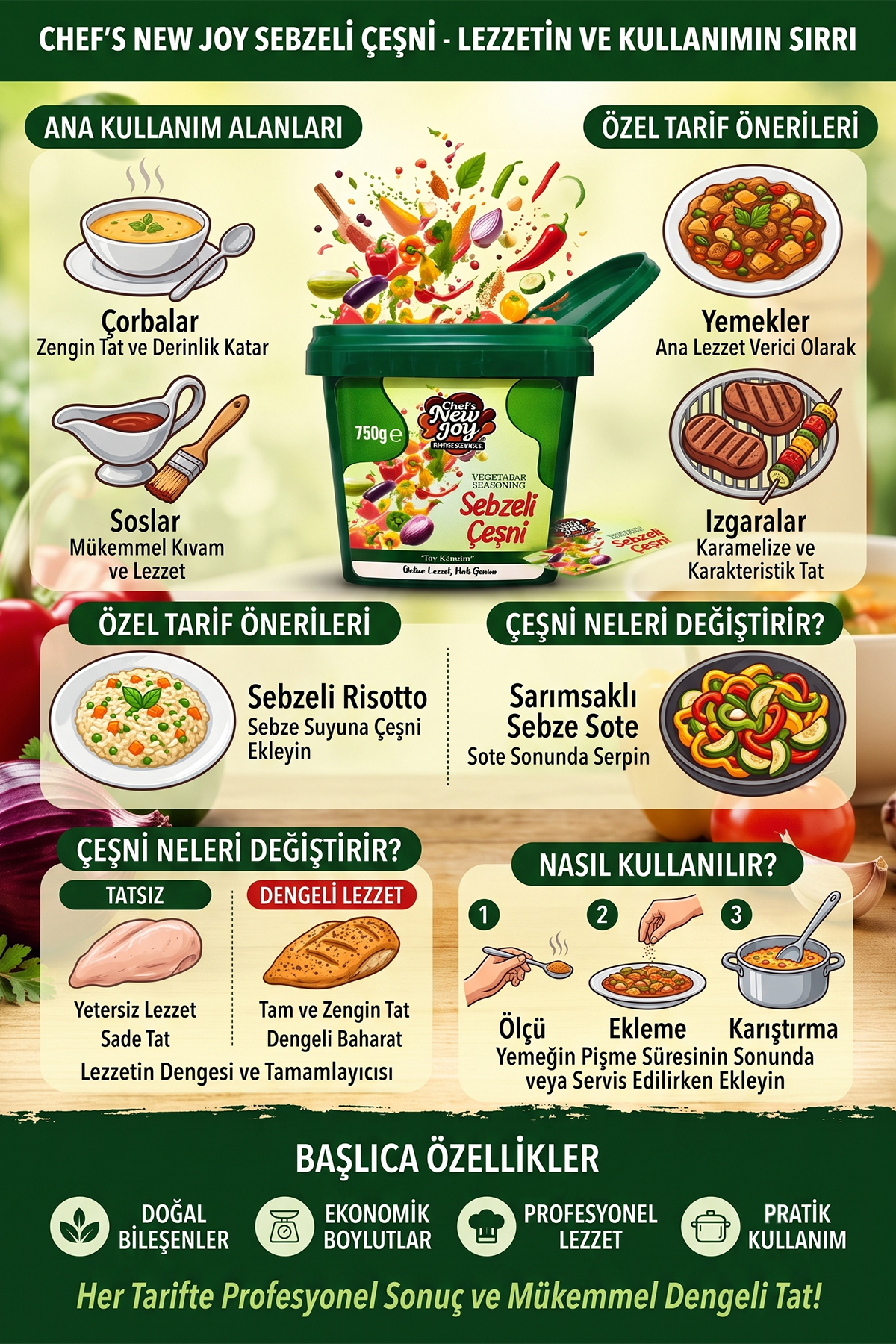 Sebzeli Çeşni 750 G x 8 Adet - 1 Koli (Koli Bazlı Avantaj Paketi)