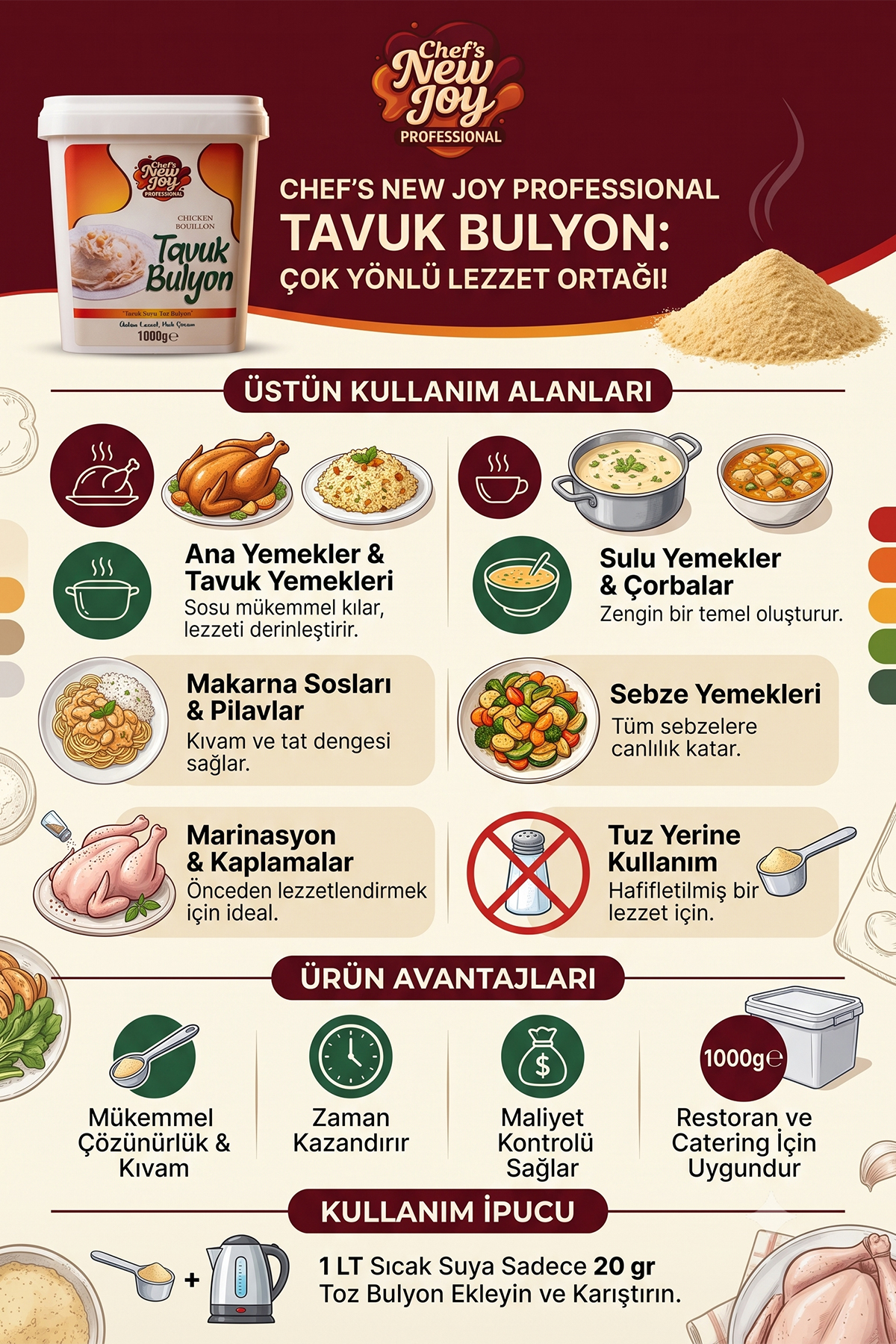 Tavuk Bulyon 1000 G x 8 Adet - 1 Koli (Koli Bazlı Avantaj Paketi)
