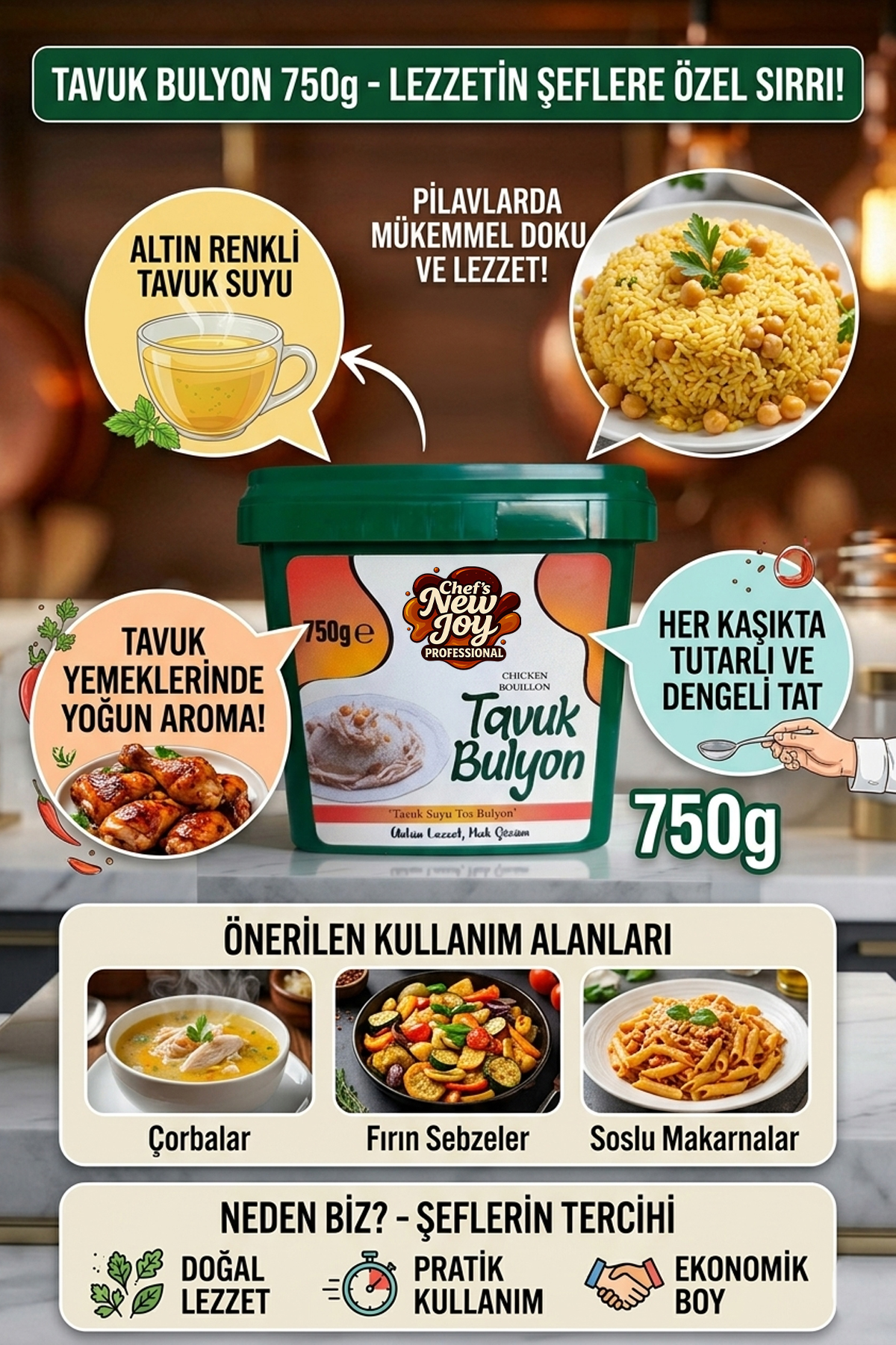 Tavuk Bulyon 750 gr Tavuk Suyu Toz Bulyon