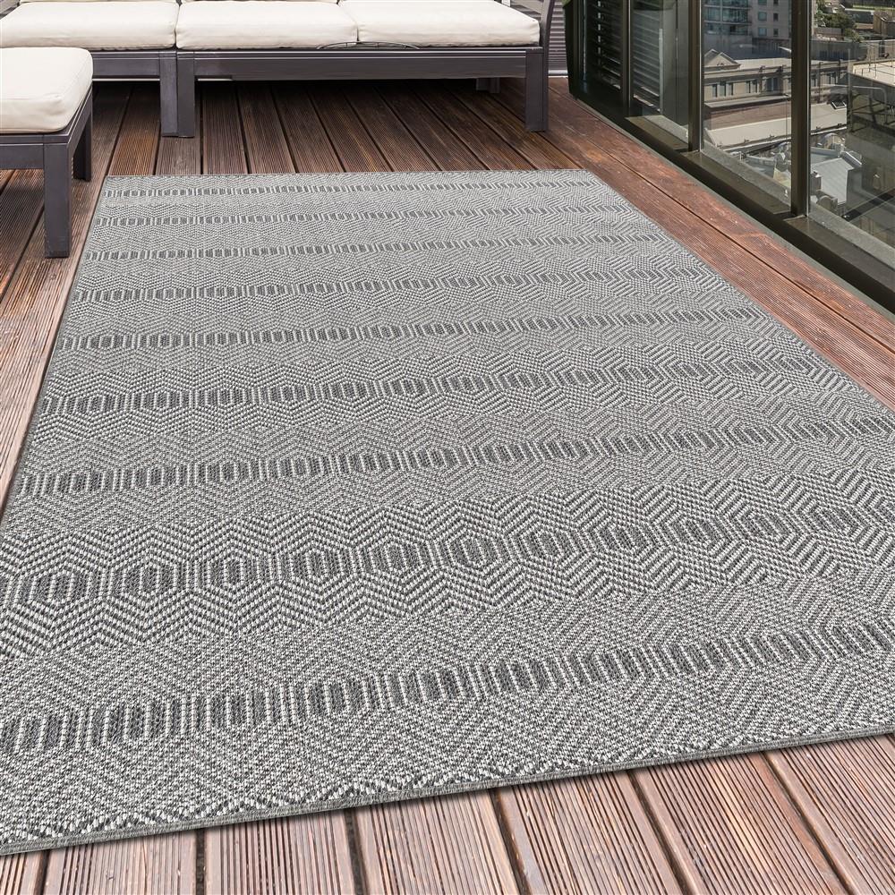 Kilim Desenli Halı Gri Halı Jüt Çift Taraflı Koridor Mutfak Yolluk Teras Balkon Halısı