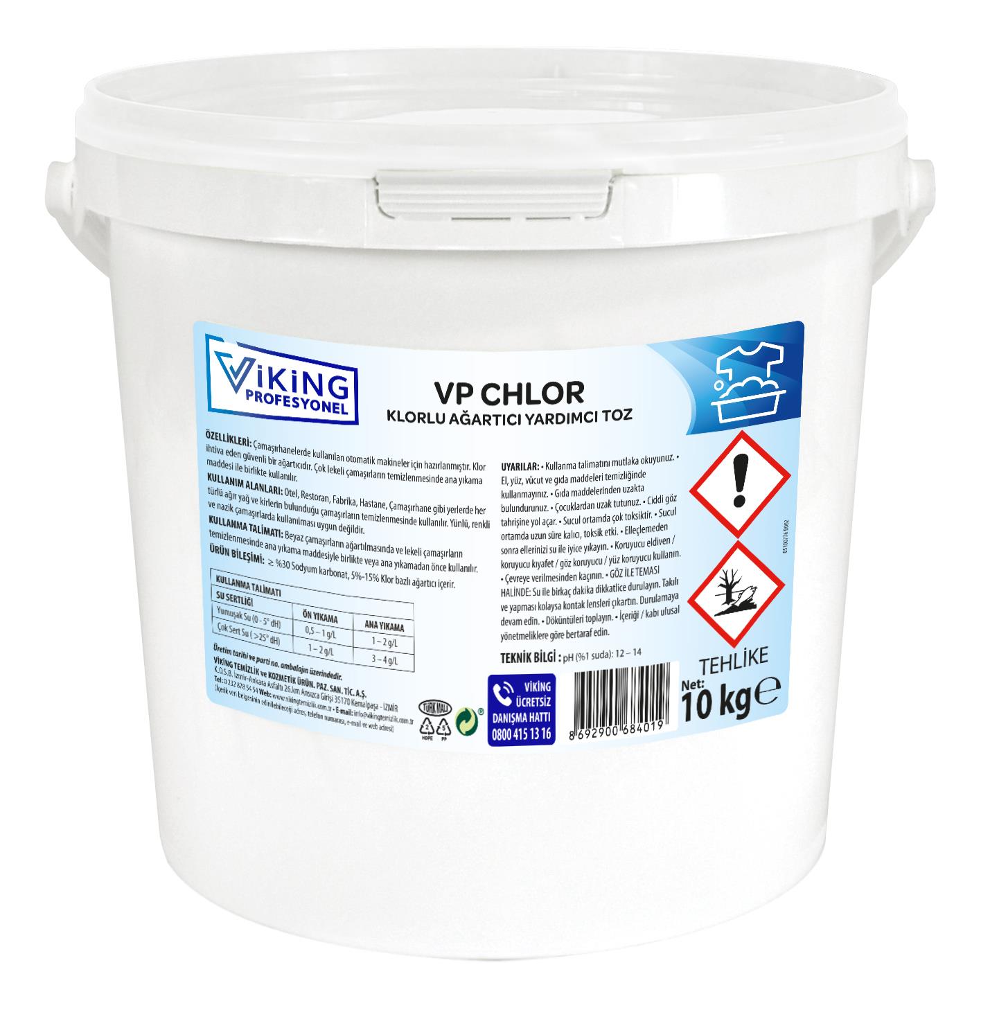 Viking Vp Chlor Klorlu Ağartıcı Yardımcı Toz 10 Kg 1 Adet