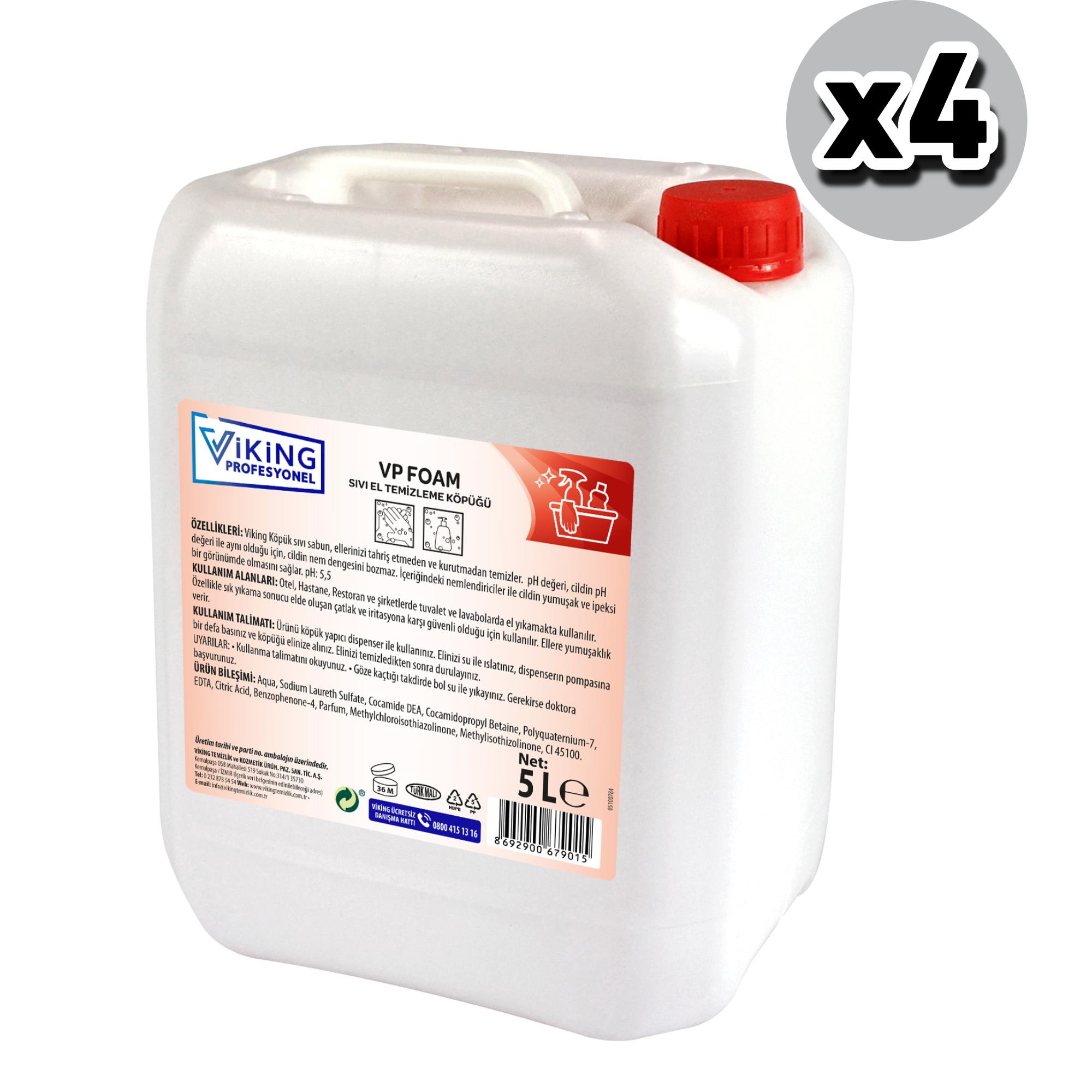 VP FOAM Sıvı El Temizleme Köpüğü 5 L 4 Adet (1 koli)