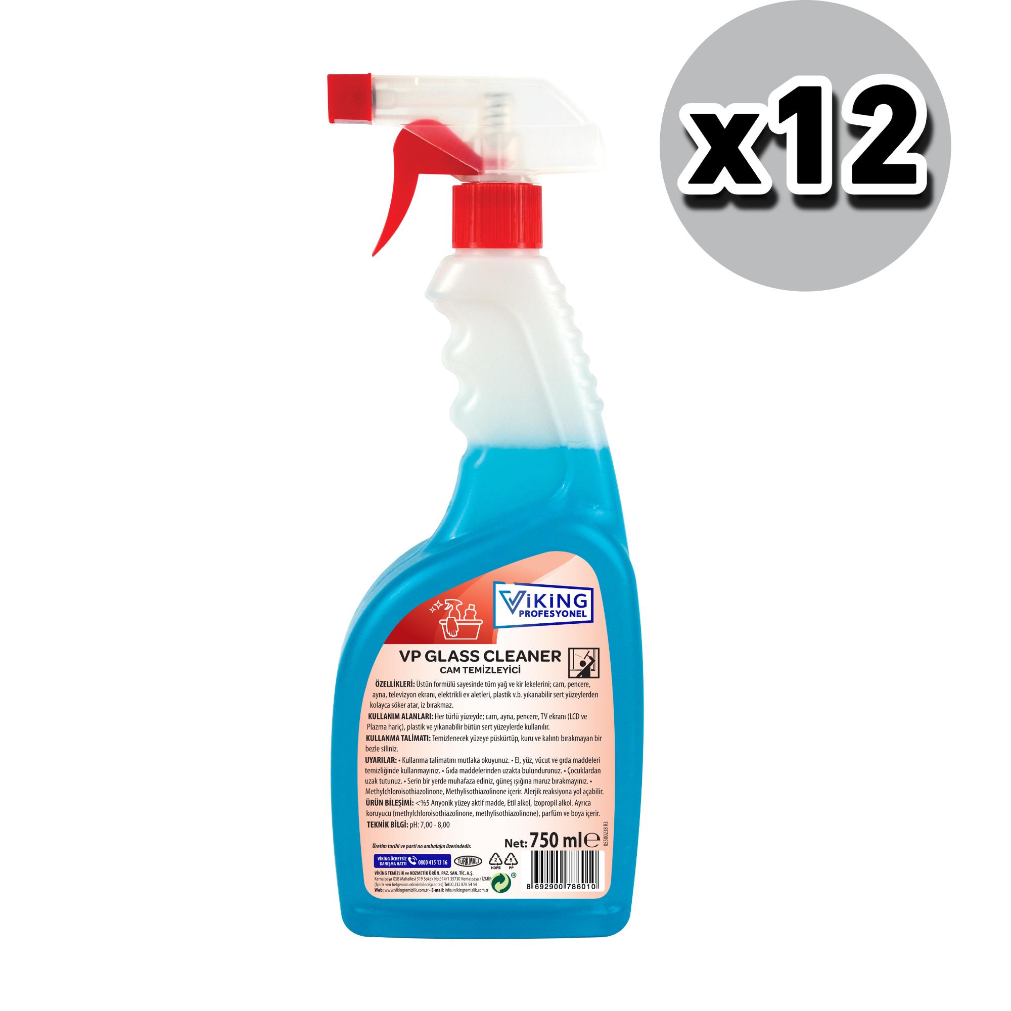Viking Vp Glass Cleaner Cam Temizleyici 750 ml 12 Adet 1 Koli