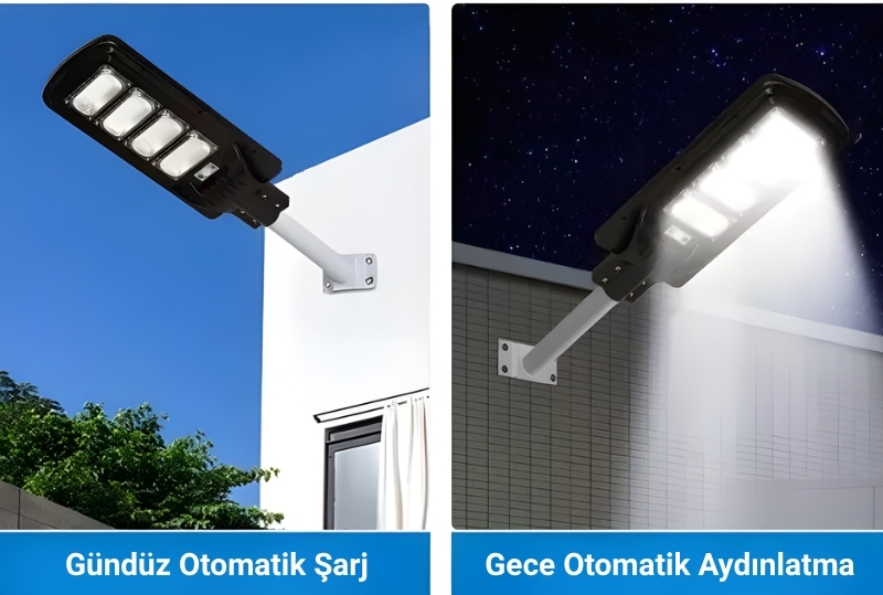 200W Solar Güneş Enerjili Sokak Lambası