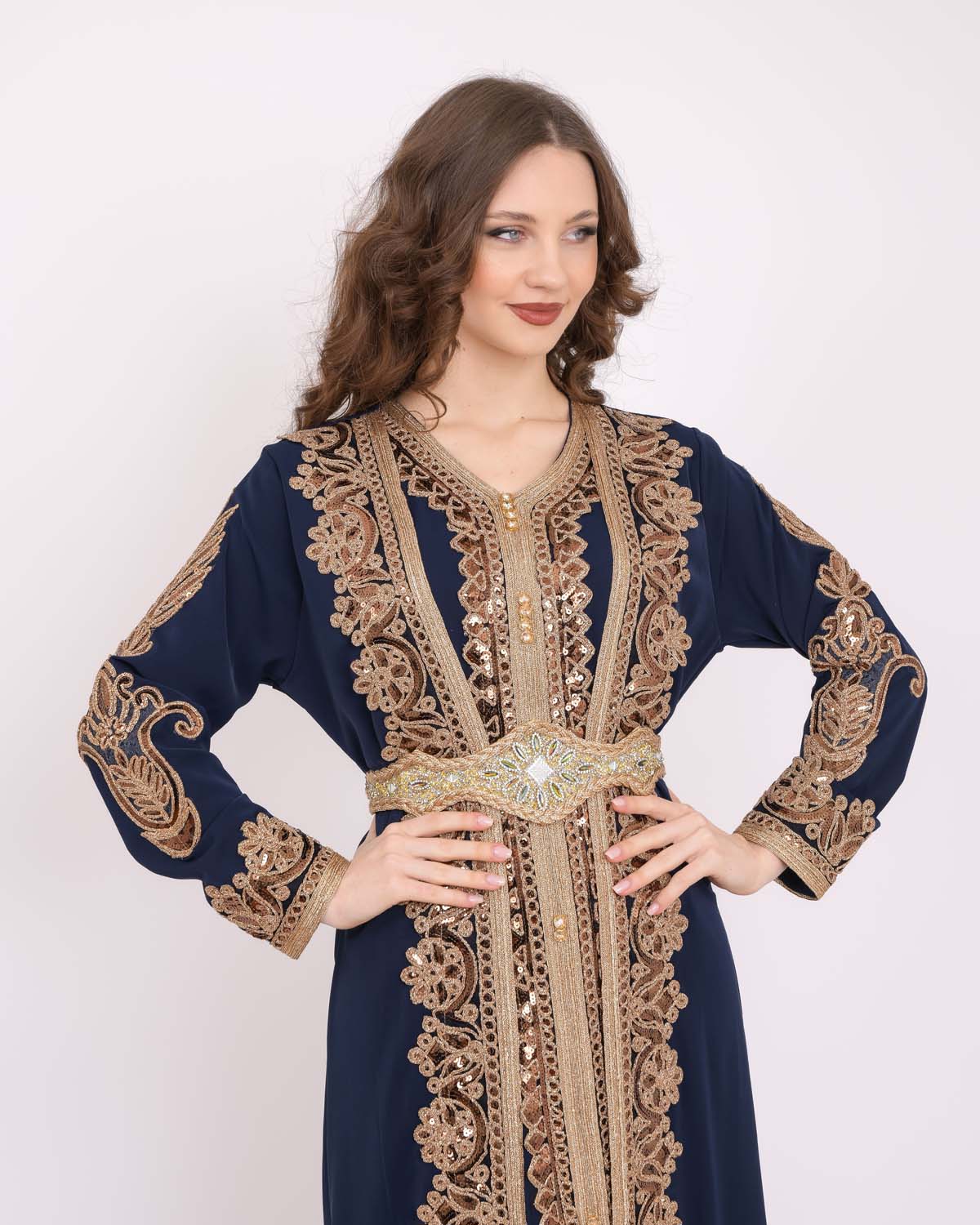 Women kaftan Vikor two-piece 4102 Lacivert