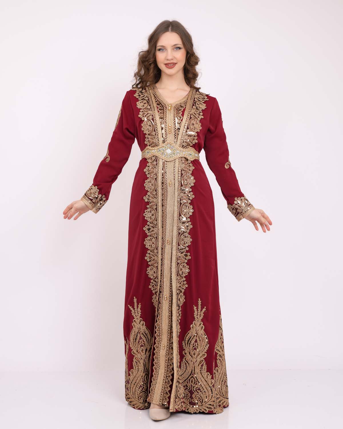 Women kaftan Vikor two-piece 4102 - burgundy