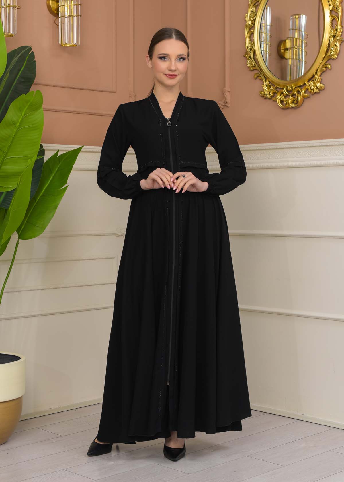 Modest Rose Risa Abaya 688 - black