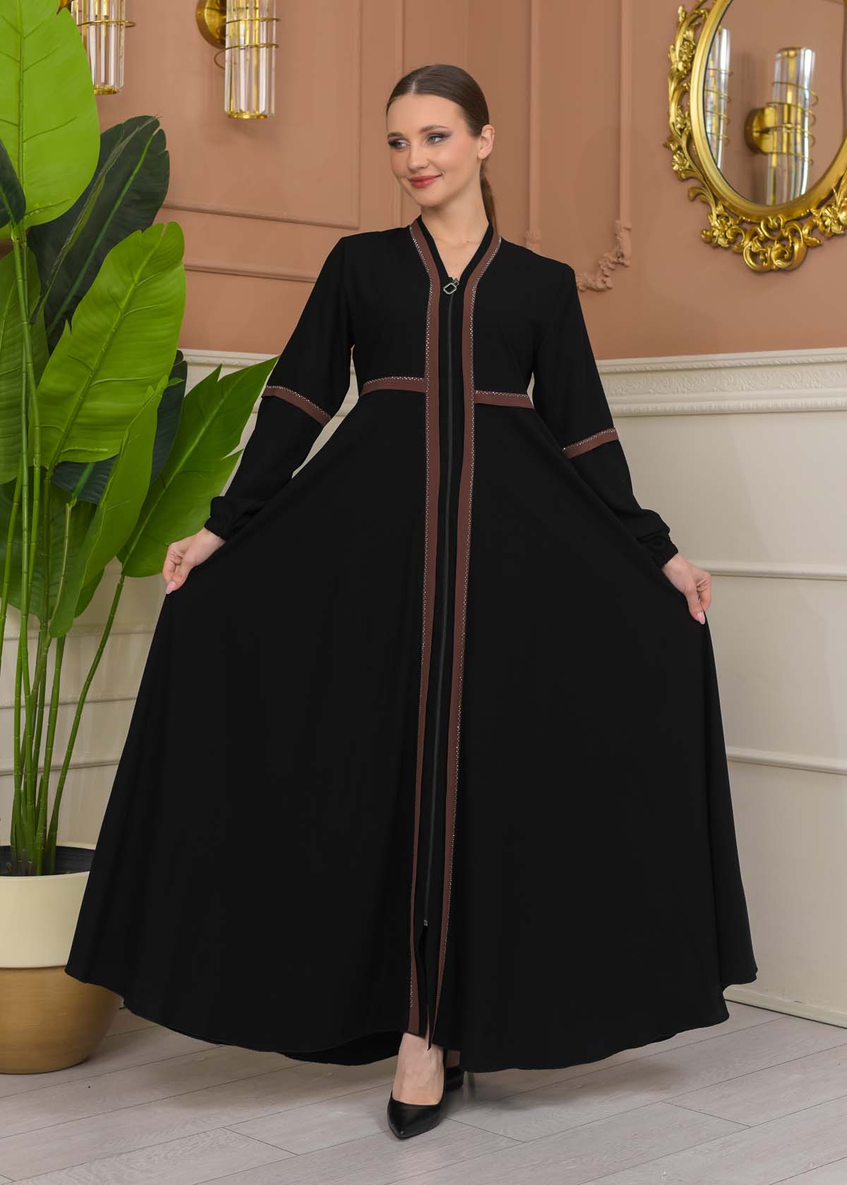 Modest Rose Risa Abaya 688 - brown